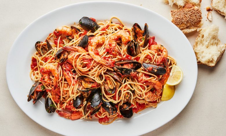 شهيوات لالة فاطمة … عجائن spaghettiبفواكه البحر