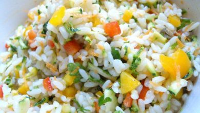 شهيوات لالة فاطمة … سلطة الأرز بالخضر