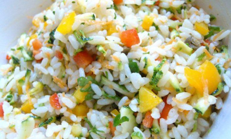 شهيوات لالة فاطمة … سلطة الأرز بالخضر