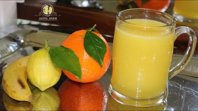عصير منعش واقتصادي بالبرتقال الليمون والموز
