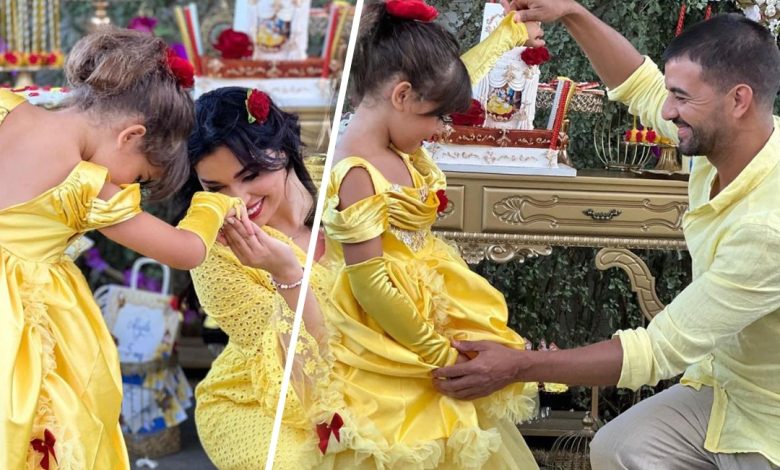 “صور”عمر لطفي وفرح الفاسي يحتفلان بعيد ميلاد ابنتهما الوحيدة